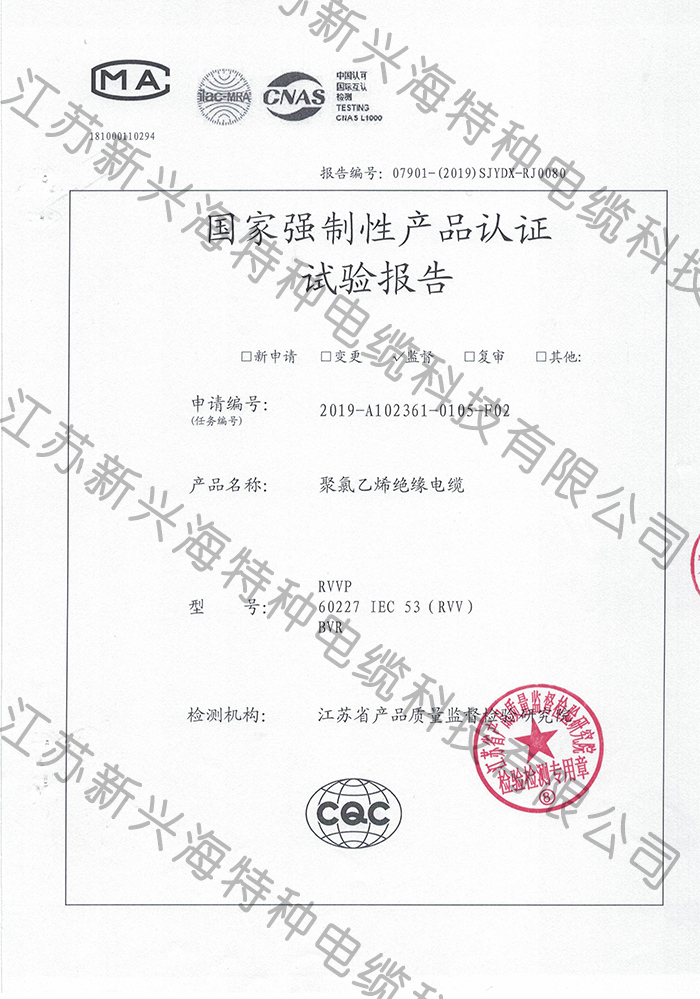 2019年新興海CCC檢測報(bào)告