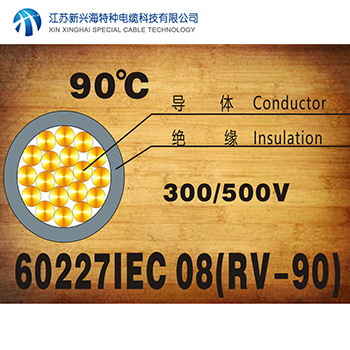 內部布線用導體溫度為90℃的單芯軟導體無護套電纜